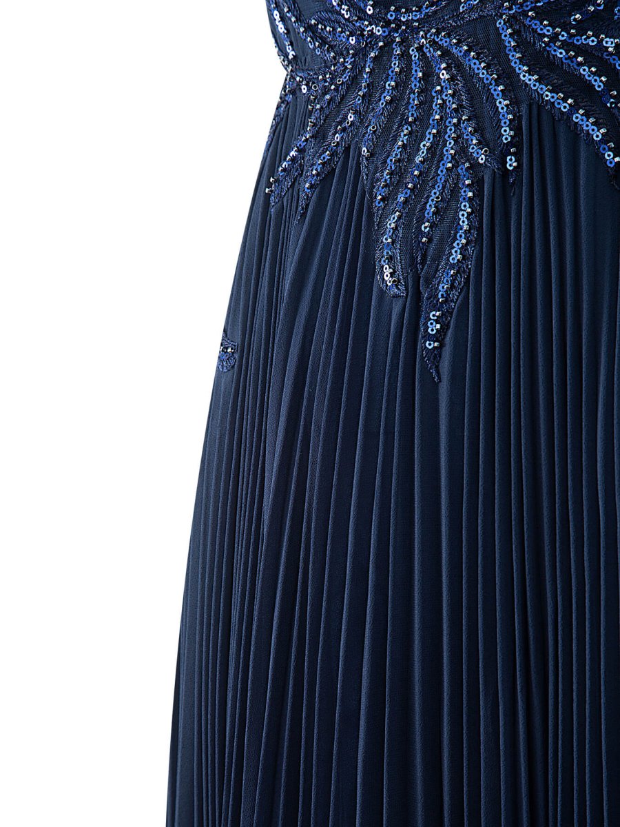 Dark Green A-line V-neck Chiffon Prom Dress