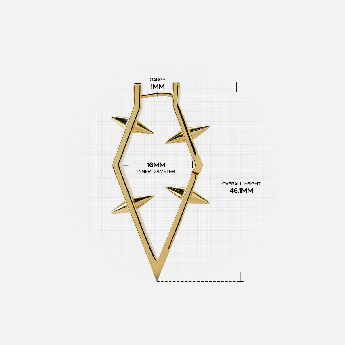 ANGULAR SPIKE FRAME EARRINGS