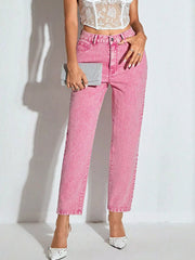 Hazel Blues® |  High-Waisted Wash Straight Leg Jeans
