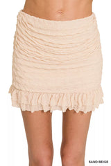 Hazel Blues® |  Zenana Ruched Mini Skirt with Built in Shorts