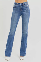 Hazel Blues® | RISEN Tummy Control High Rise Straight Jeans