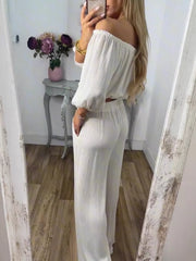 Hazel Blues® | Off-Shoulder Top and Pants Set