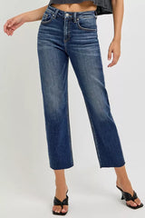 Hazel Blues® |  RISEN High Rise Slim Barrel Jeans