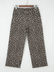 Hazel Blues® |  Leopard Straight Loose Leg Jeans