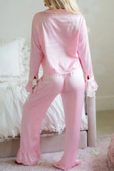 Hazel Blues® |  Collared Neck Long Sleeve Top and Pants Lounge Set