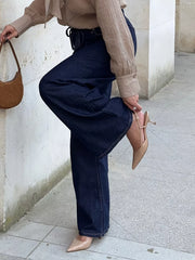 Hazel Blues® |  Tied Loose Fit Flare Jeans