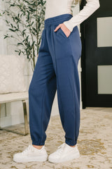 Hazel Blues® |  Every Second, Every Hour Jogger Bottoms in Blue Indigo