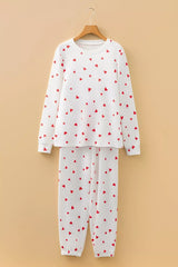 Hazel Blues® |  Hearts Printed Long Sleeve Top Drawstring Pants Lounge Set