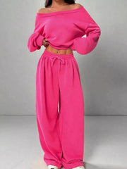 Hazel Blues® |  Boat Neck Long Sleeve Top and Pants Set