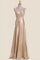 Light Blue V Neck Sheath Long Party Dress