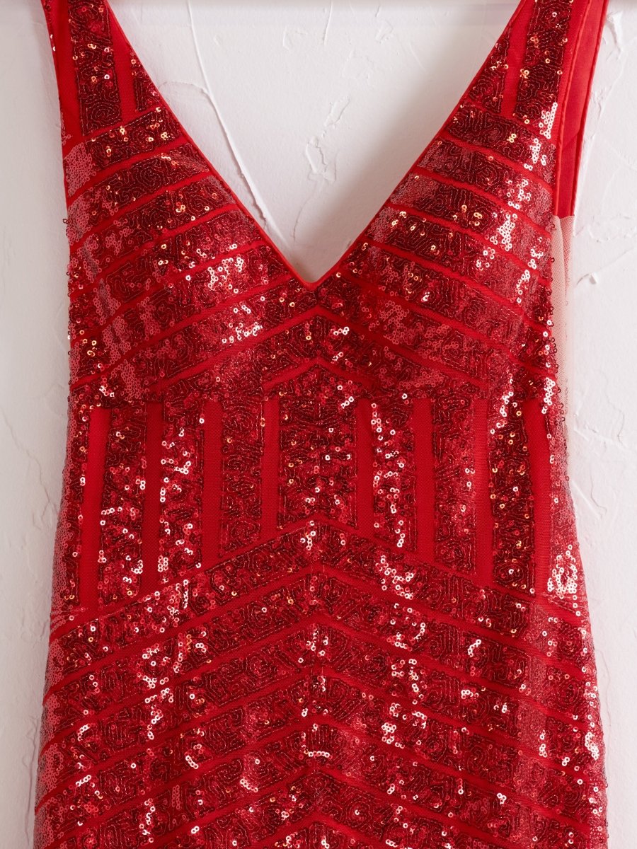 Deep V Neck Pink Sequins Mermaid Long Prom Dress