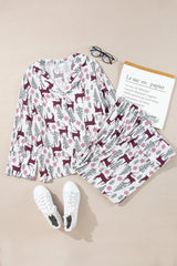 Hazel Blues® |  Printed Long Sleeve Top and Drawstring Pants Lounge Set