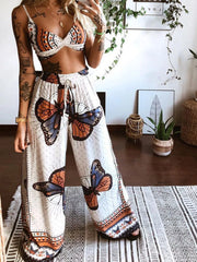 Hazel Blues® |  Boho Butterfly Print Top and Pants Set