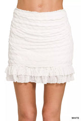Hazel Blues® |  Zenana Ruched Mini Skirt with Built in Shorts