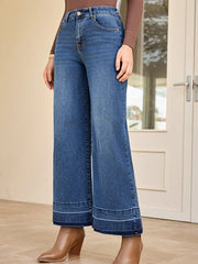 Hazel Blues® |  High Waist Wide Leg Washed Jeans