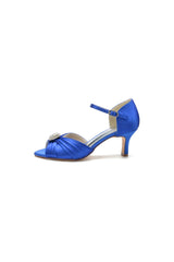 Elegant Blue Pump with Silver Buckle Accent