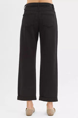 Hazel Blues® |  RISEN Tummy Control Mid Rise Ankle Barrel Relaxed Baggy