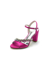Fuchsia High Heels with Shimmering Metal Accents