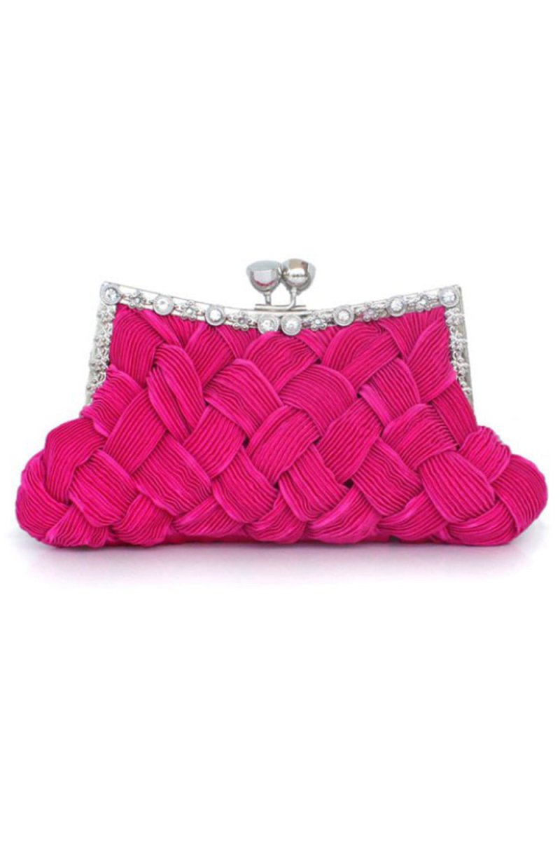 Glamourous Silk With Crystal/Rhinestone Glitter Adjustable Wallets & Accessories