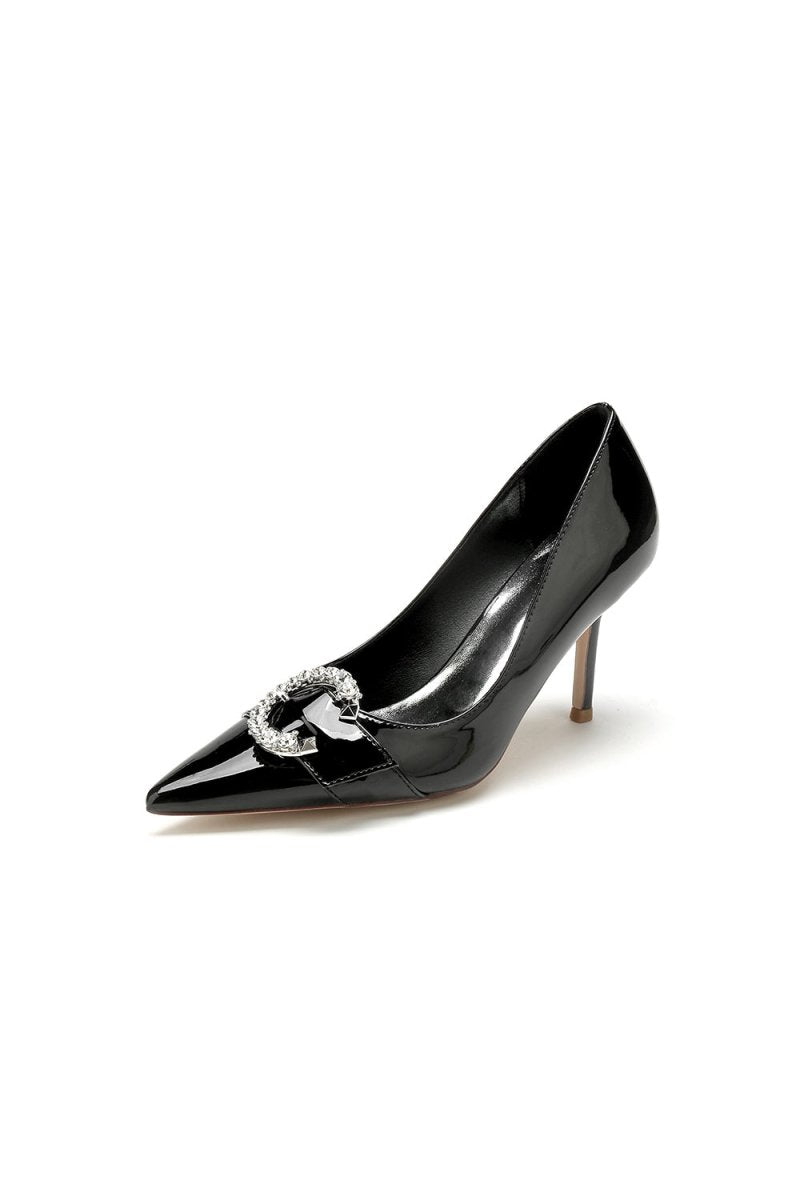 Glitter Crystal Pointed Toe Wedding Heels – Slingback Stiletto Bridal Shoes