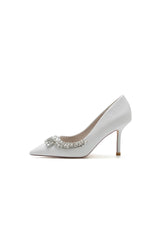 Glitter Pointed Toe Women's Wedding Shoes With Rhinestone